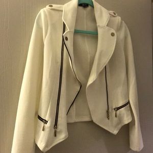 White moto-ish zip jacket